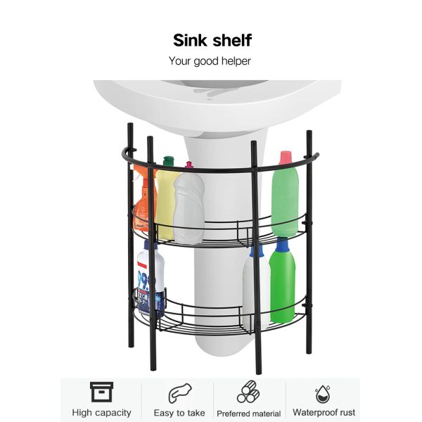 3 Tier Multipurpose Bathroom Organizer Shelf Adjustable Shelf Under Sink Storage Rack Bathroom Tool Rack