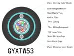 GYXTW53 12 Core Direct Buried Fiber Optic Cable Entrained Parallel Steel Wire