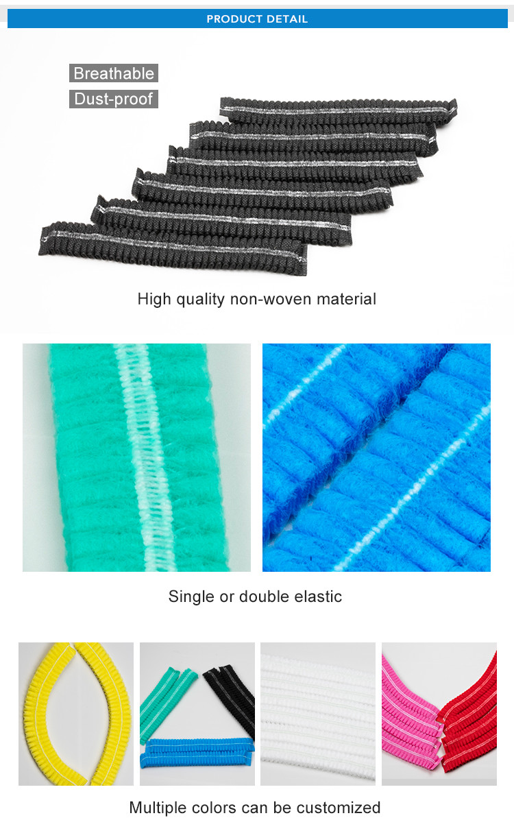 Pp Non Woven Disposable Bouffant Cap Biodegradable For Food Industry