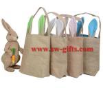 Easter eggs baskets jute bags cute gifts bunny mascot the easter bunny cotton