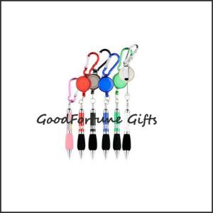 Wholesale customed logo badge reel carabiners fair exhibition printed ballpoint pen promotion gift from china suppliers