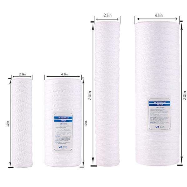 10-100 Inch 1-100 Micron Whole House String Wound Sediment Replacement Cartridge