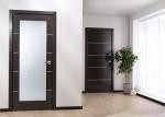 PVC Films Wood Composite Door With Pvc Coating Mdf Wood , Natural Wood Color