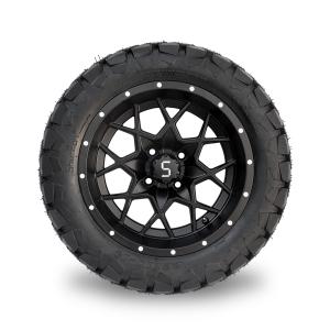 Wholesale Matte Black 14'' Golf Cart Wheel Tire Combo 22x10-14 Lifted All Terrain from china suppliers