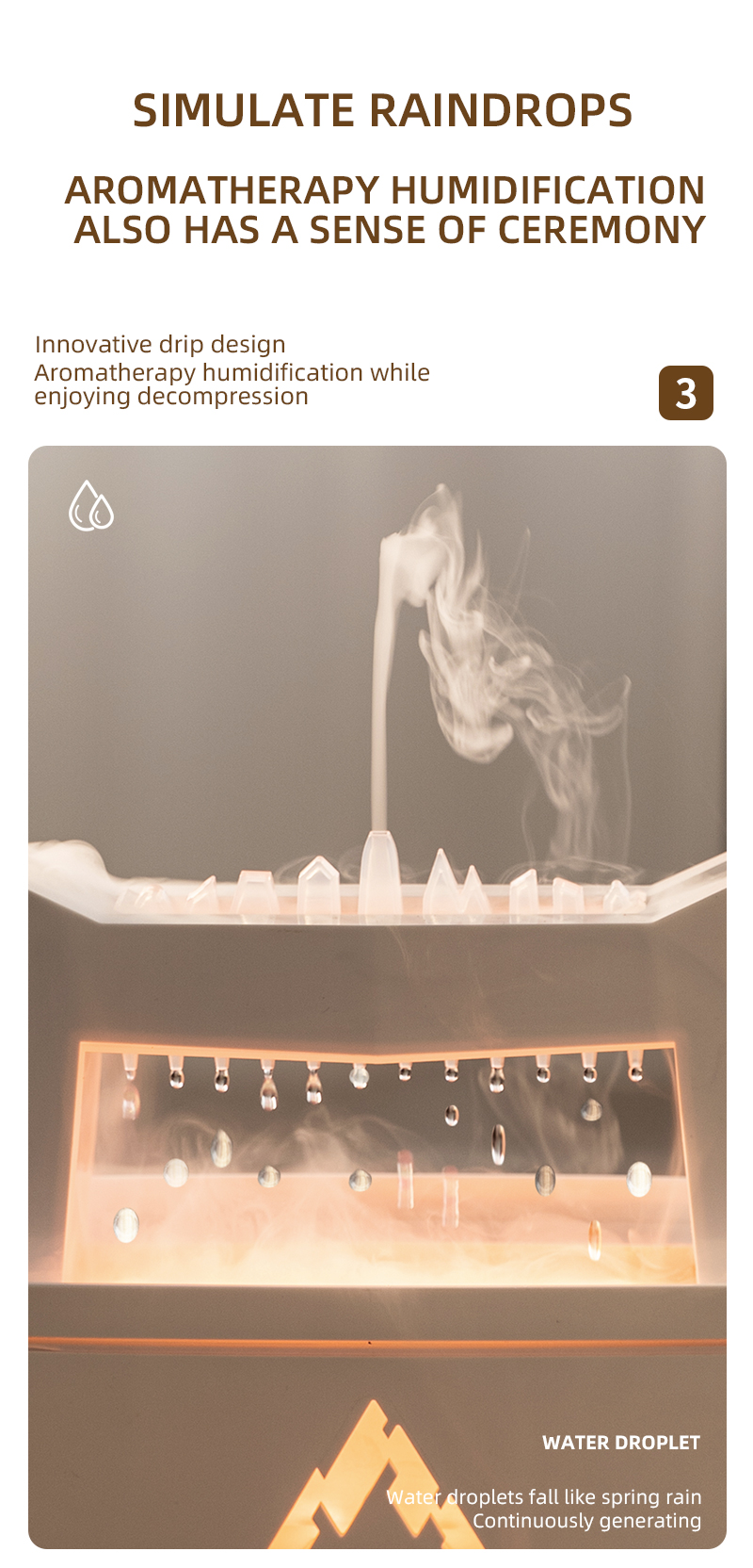 12W Black White Color 3D Flame 2.0 Ultrasonic Volcano Aroma Diffuser Humidifier 2023