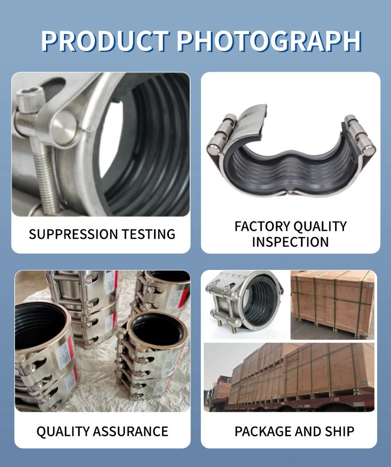 Leakage Pipe Repair Clamp Pipe Fittings Stainless Steel Pipe Repair Clamp Leak Sealer for PVC, Cast Iron, Stainless Steel Pipes