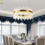 LED Iron Glass Crystal Modern Ring Light For Living Room Postmodern Minimalist