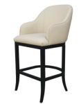 Solid wood frame white pu/leather upholstery American style wooden barstool