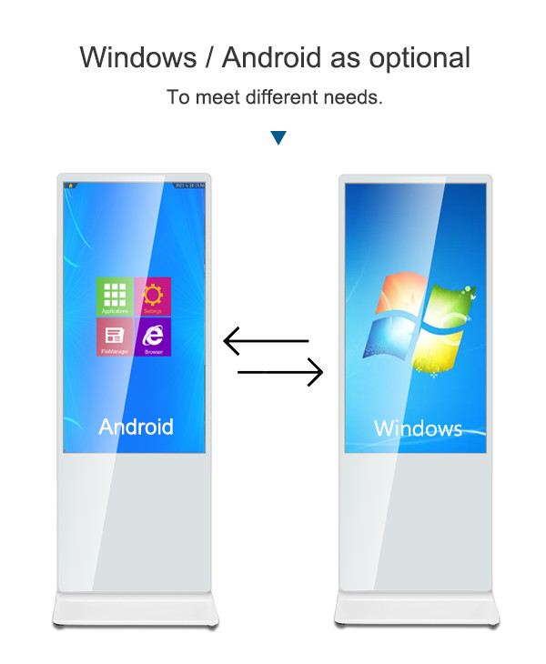 CMS Control 55 Inch Floor Standing Digital Signage With Split Screen
