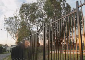 Wholesale Crimped Security spear top tubular steel fence panel steel fencing panels 2.1mx2.4m 40mm rails from china suppliers