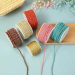 3 Strands 2mm-10mm Polyester Nylon Rope Gold Thread Mixed For Bracelet