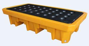 Wholesale 2 Drum Storage Spill Containment Pallets LLDPE 1300*710*300 Mm Rotational Forming from china suppliers
