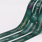 Factory Print Logo Dark Green Christmas Ribbon