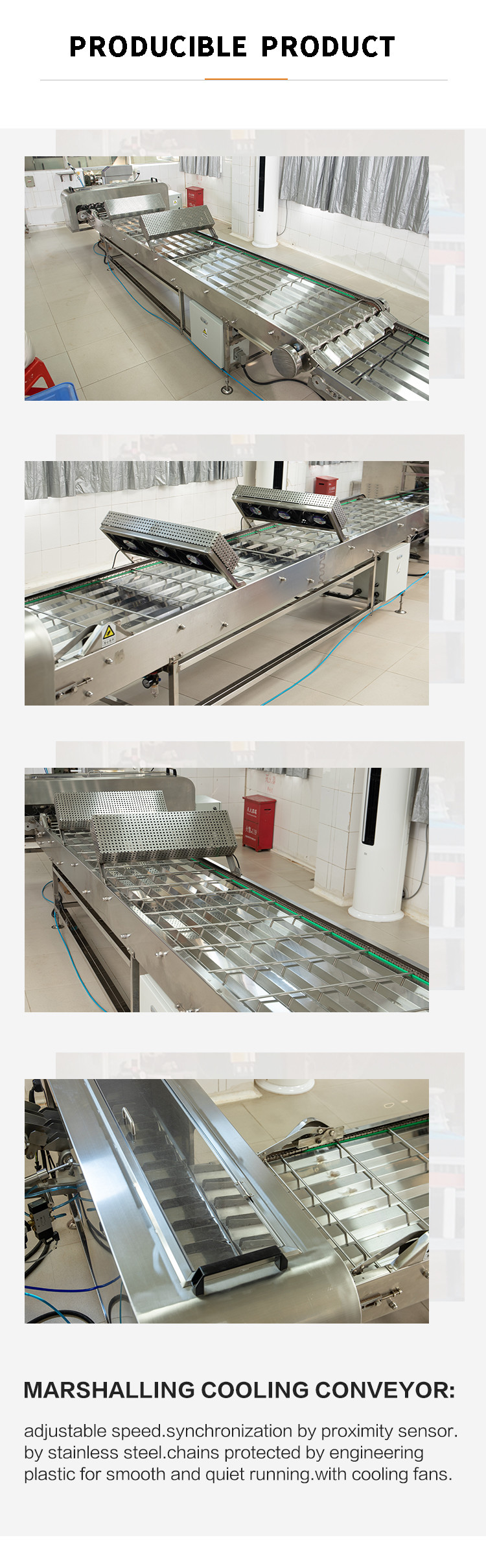 Automatic Marshalling Cooling Conveyor Machine Adjustable Speed