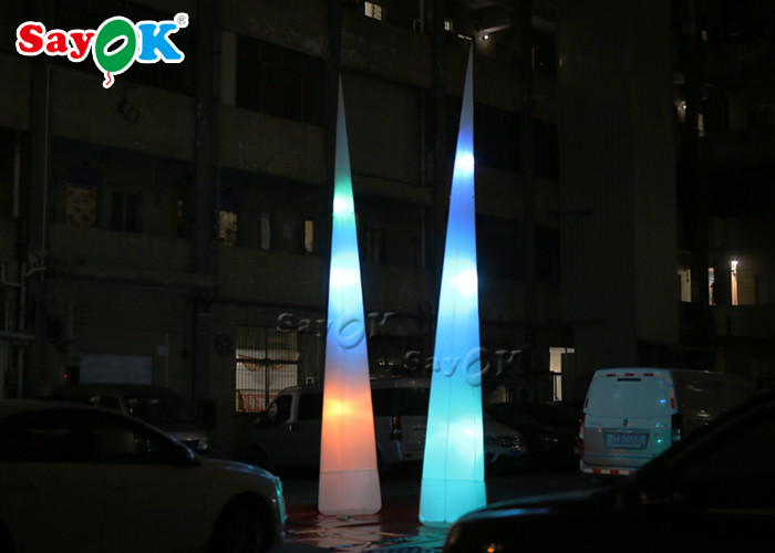 Colorful Inflatable Lighting Decoration LED Cone With Blower For Advertisement