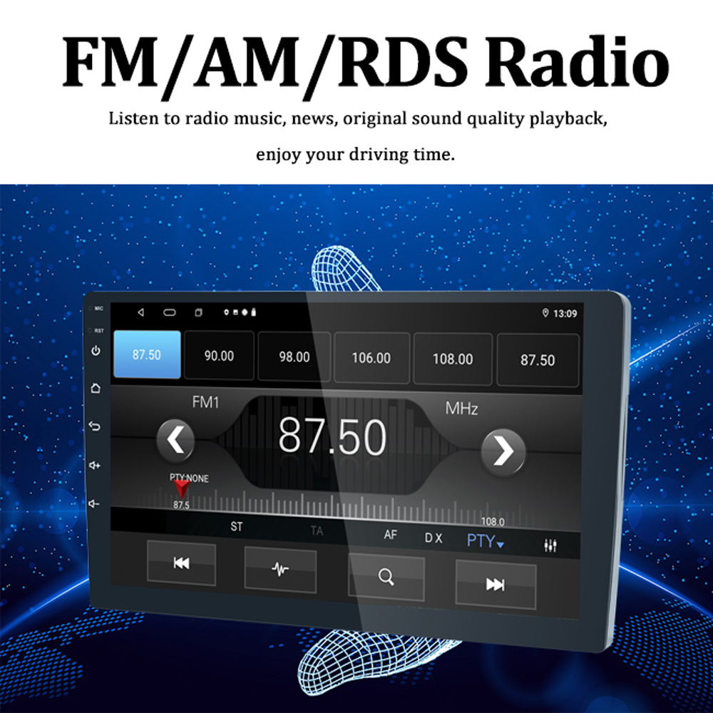 9inch 2din Android Car Radio with BT FM RDS WIFI Navigation GPS 2.5D IPS Touch Screen