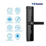 Black Smart Face Recognition Door Lock Anti Peep Fingerprint Password Card