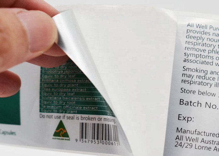 Matte Silver Custom Adhesive Labels Oil - Proof Chemical Corrosion Resistance