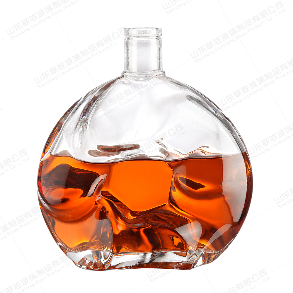Clear 750 Ml Bottles White Wine Empty Liquor Glass Bottle Vodka Whisky Custom Shape