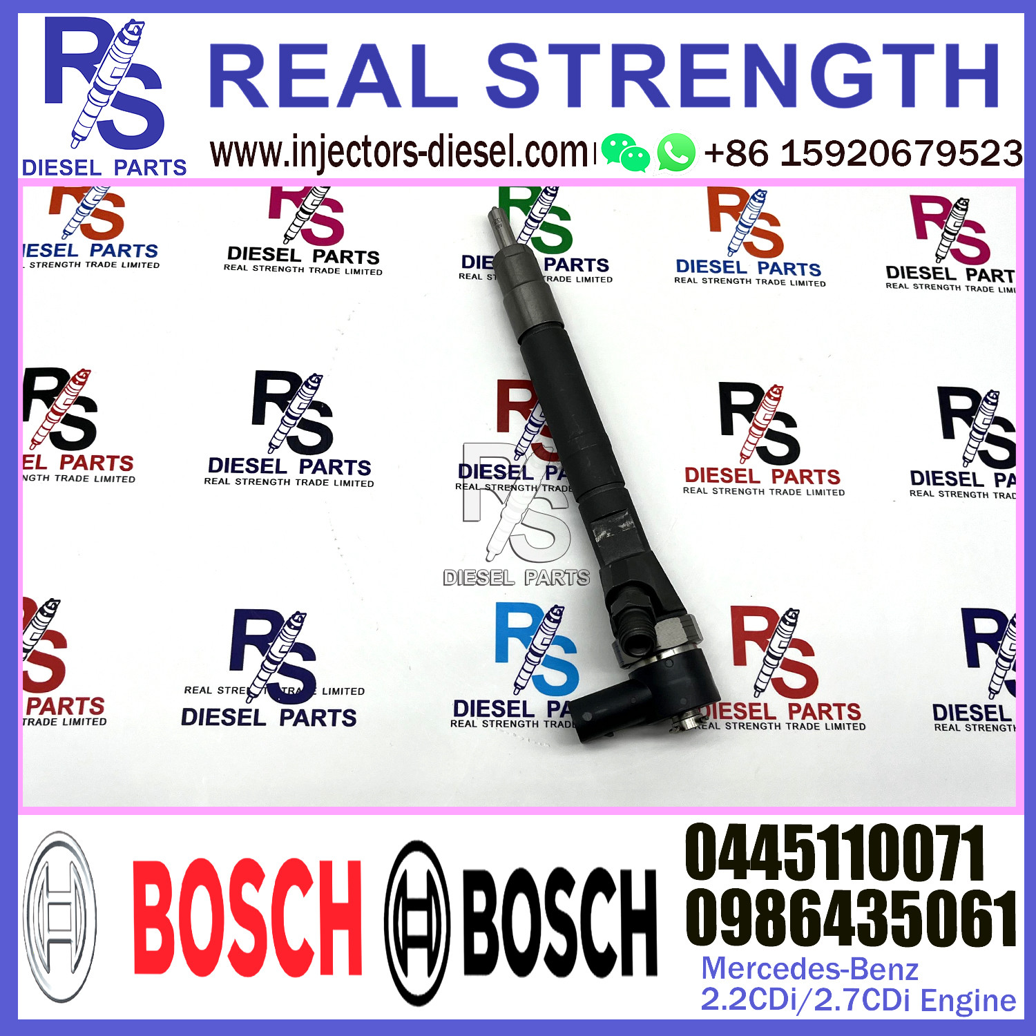 BOSCH injection 0445110072 Diesel Fuel Common Rail Injector 0445110071 0986435061 For Mercedes-Benz 2.2CDi/2.7CDi Engine