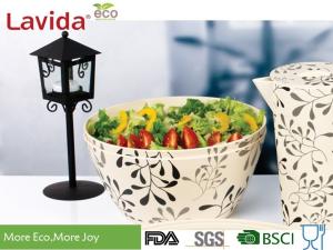 Wholesale Heavy Metal Free Bamboo Salad Servers , Recycled Bamboo Serving Bowl Customized Design from china suppliers