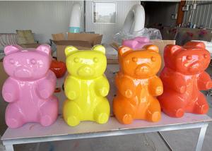 Wholesale Multi Colors Fiberglass Bear Statue , Custom Fiberglass Statues Long Service Life from china suppliers