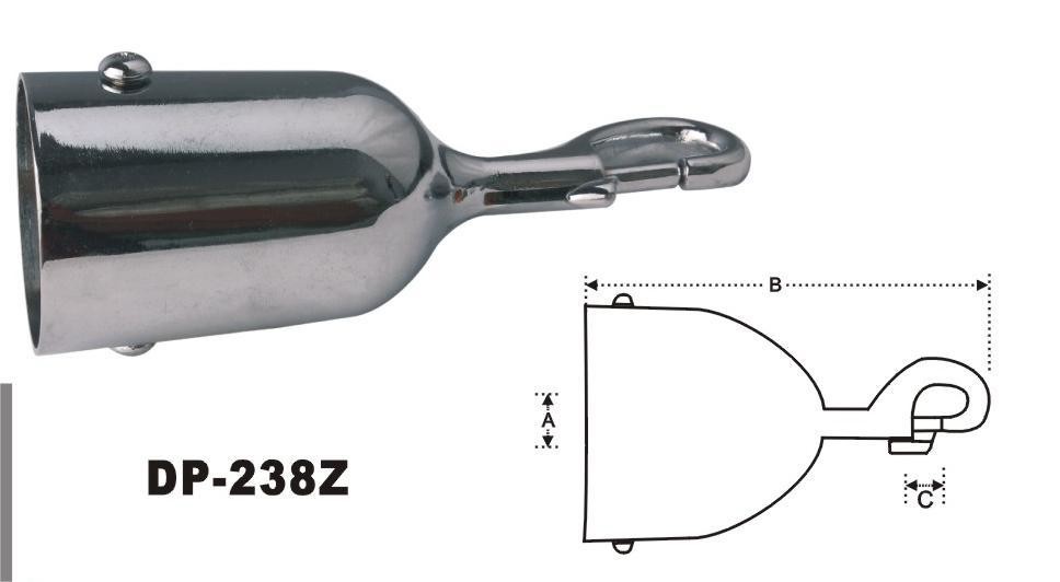 Concierge pole rope hook, security pole snap hook