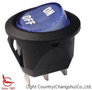 Wholesale Lamp Rocker Switch, RC, Round, Blue LED, ON-OFF printed, 3 terminals, 15A 125V. from china suppliers