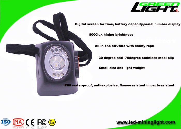 1.7W 8000lux Miner Led Headlamp 5.7Ah Underground LED Miners Light