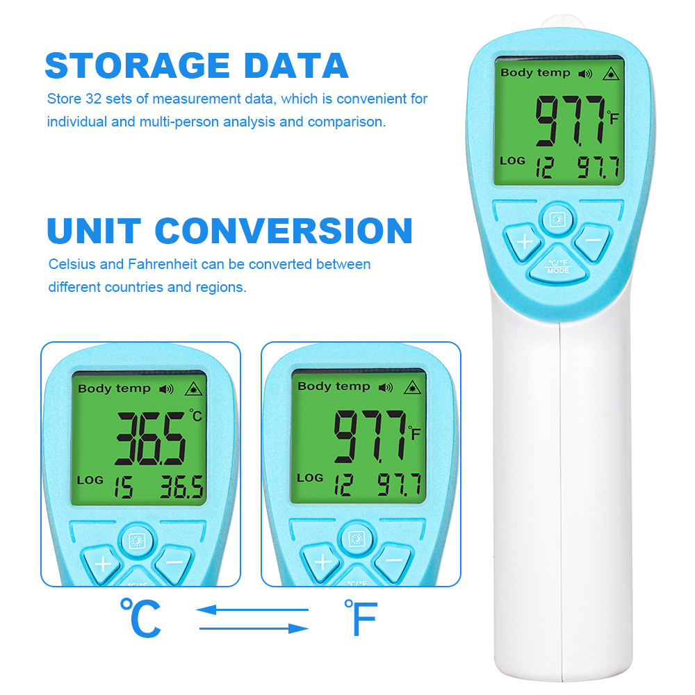 Digital Non-Contact Infrared Medical Body Adult Baby Forehead Thermometer Safey Temperature Gun