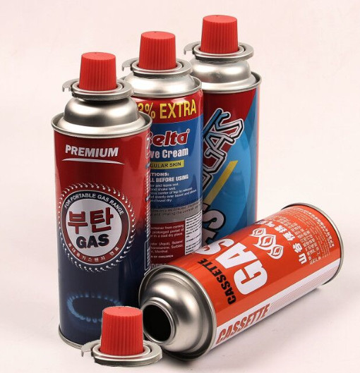 Tinplate Gasone Butane Fuel Canister 400ml Refill Butane Gas Bottle