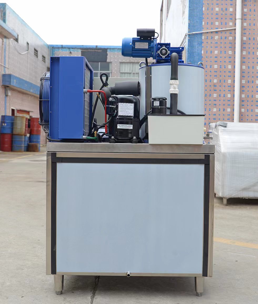 Automatic 1000kg 1 Ton Flake Ice Block Makers for Business Dimensions of M.unit 1360x800x890 mm