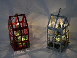 Wholesale Openwork Indoor Decorations Metal House Iron Lanterns With LED Support OEM from china suppliers