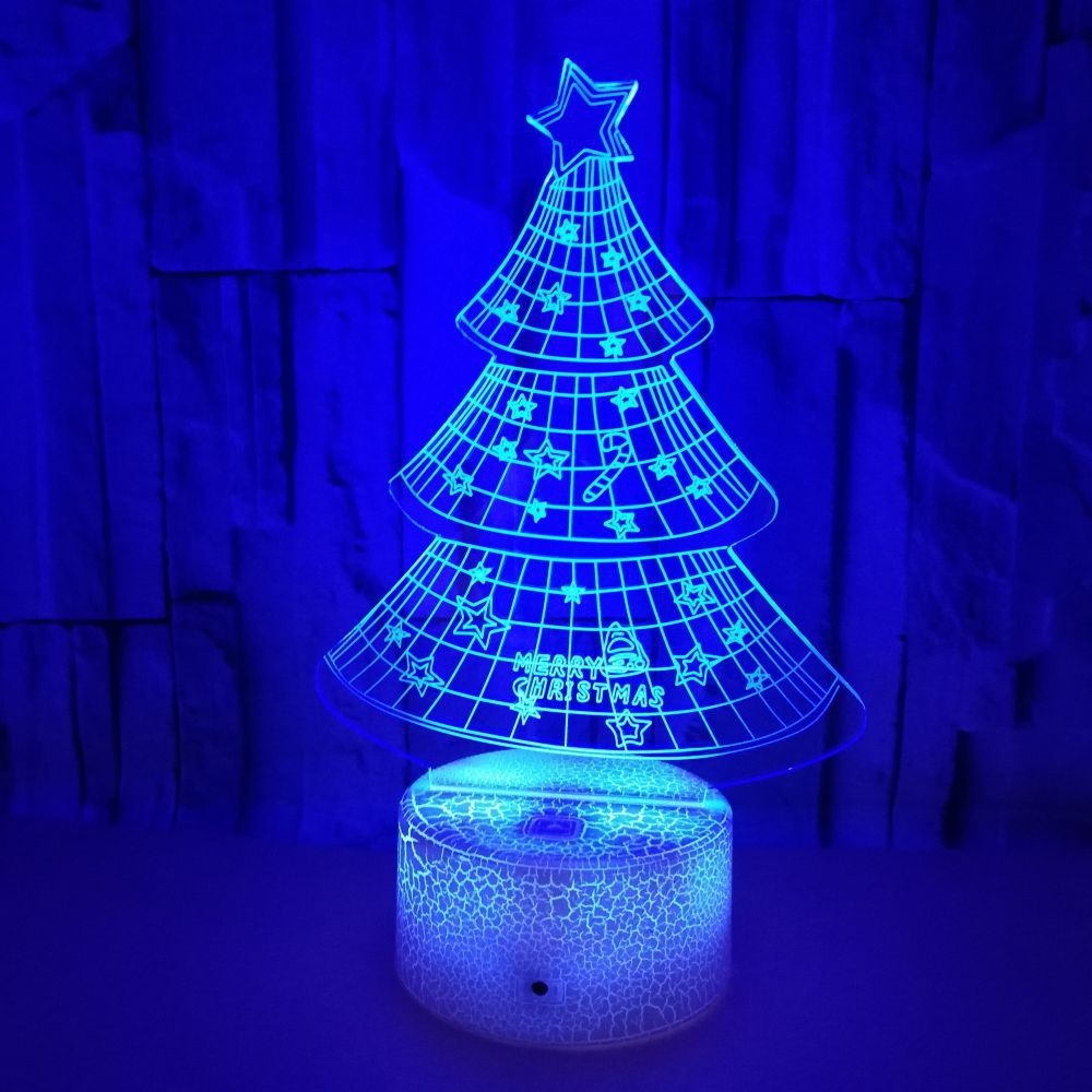 Christmas day tree child gift 3D night light colorful LED visual atmosphere table lamp