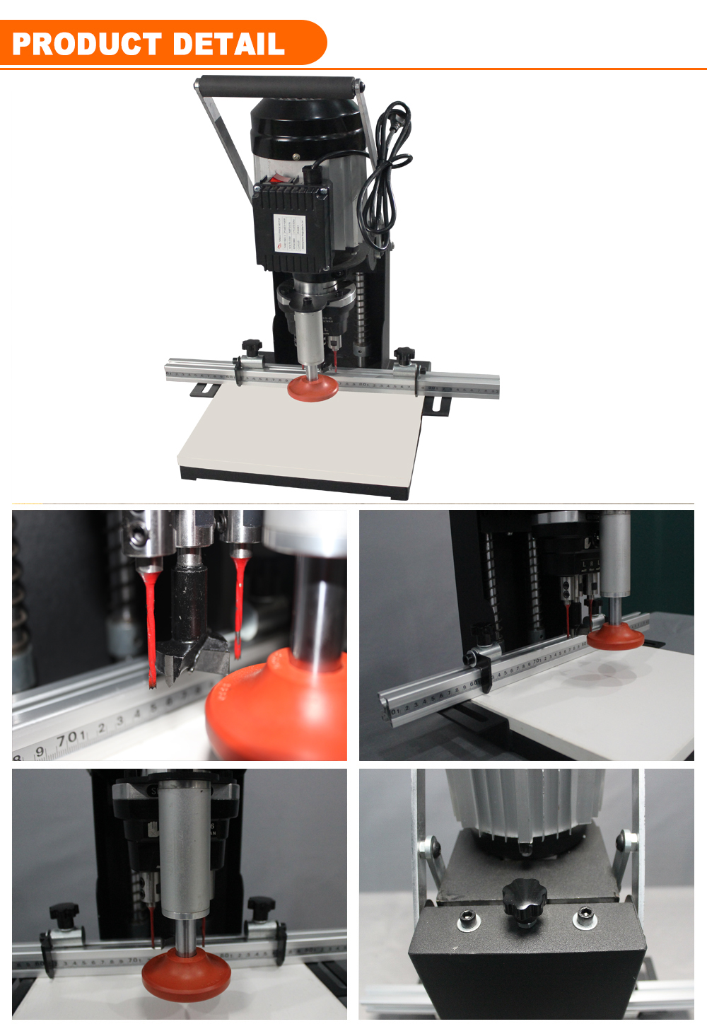 Portable Hinge Hole Bore Machine for Drilling Depth 0-40mm in Carpentry Workshop
