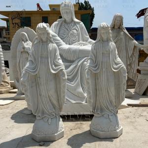 Wholesale Virgin Mary Marble Statue Life Size White Natural Stone Virgin Maria Statues Religious Hand Carved from china suppliers