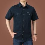 Outdoor Recreation Short Sleeve Dress Shirt for Men Wrinkle Resistant and