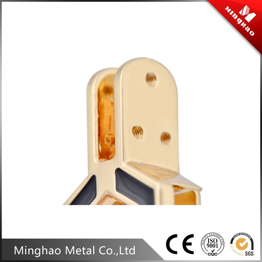 Fancy black 26.3*52.25mm square zinc alloy metal accessories