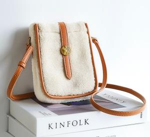 Wholesale OEM Lamb Fur Plush PU Phone Bag BSCI Mini Crossbody Phone Bags from china suppliers