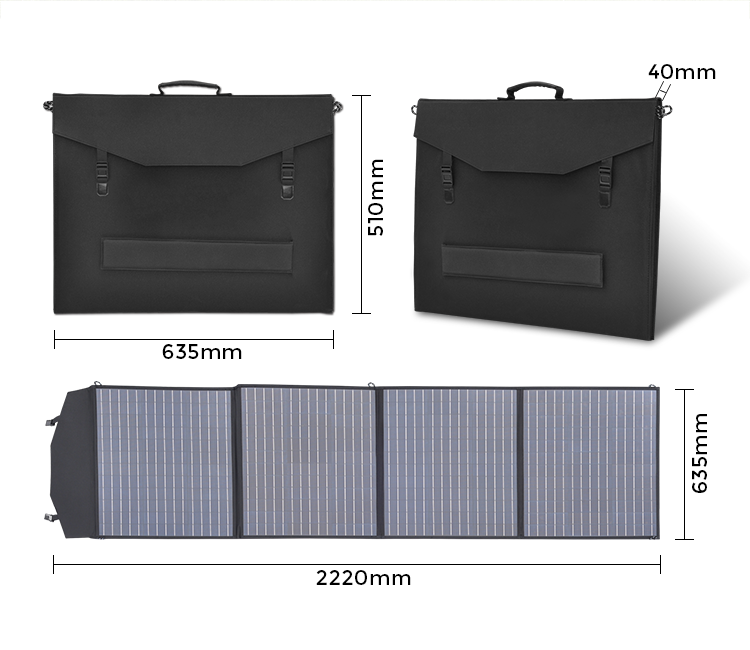 200W Foldable Solar Panel with 2 USB Outputs Suitable FCC/CE/ROHS/PSE/BSCI Certified
