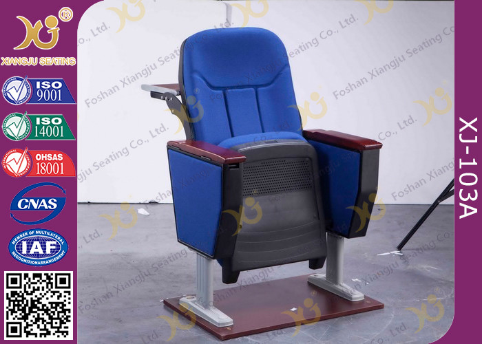Anti Stain Fabric Material Auditorium Chairs With Normal Iron Leg Box And Table