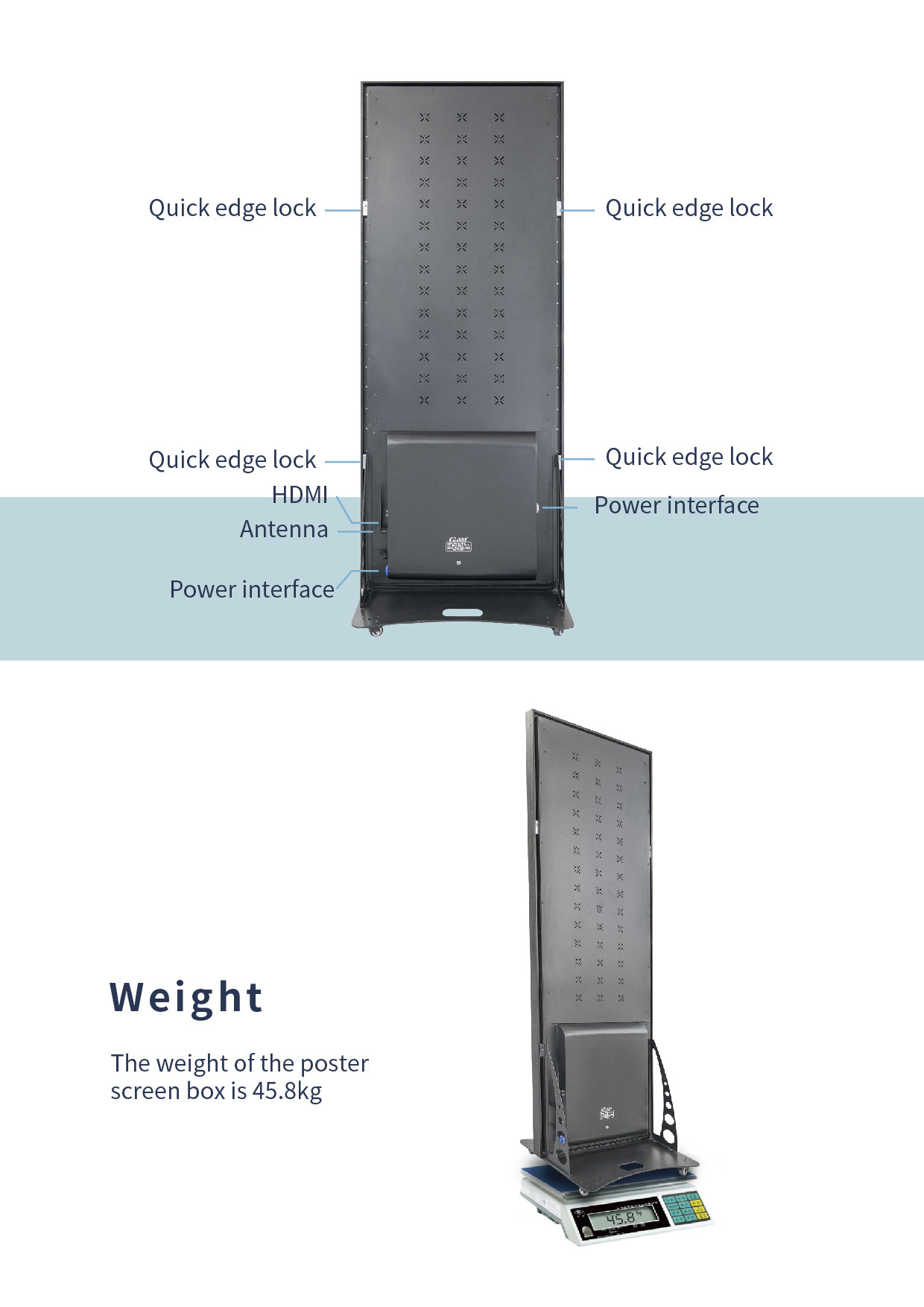 High Resolution Indoor Poster Advertising Led Screen Large Stand Digital Billboard