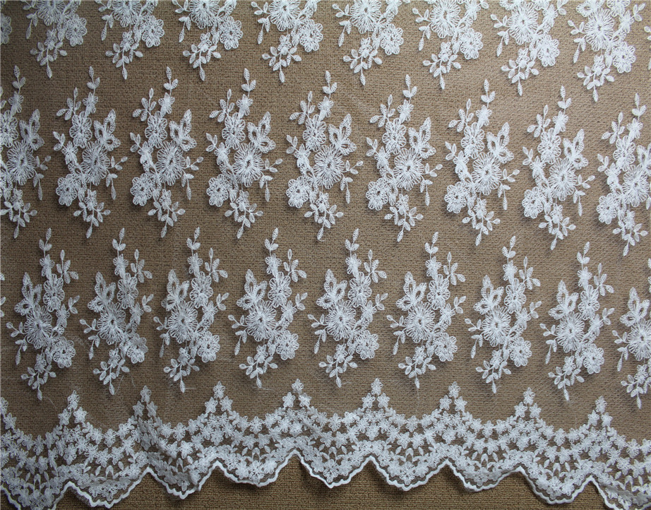 Diamond Mesh based Crown Style Embroidery Lace Fabric Crown for Women's Clothes