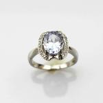 Women Jewelry 7mmx9mm Oval Purple Cubic Zirconia Sterling Silver Ring(R197)