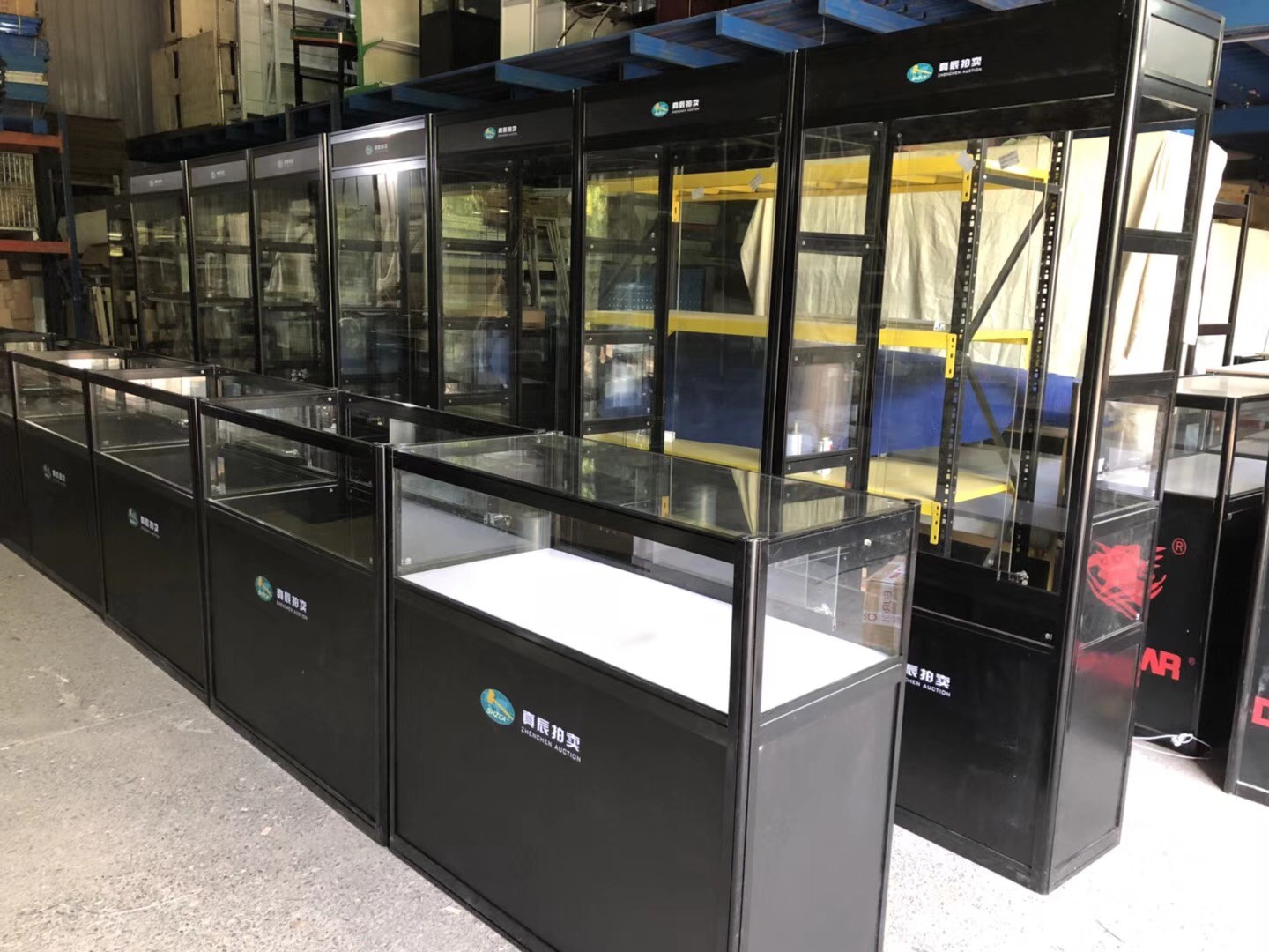 High Quality Aluminum Folding Display Showcase Counter with display TOP,Storage area and locking doors brand Graphics