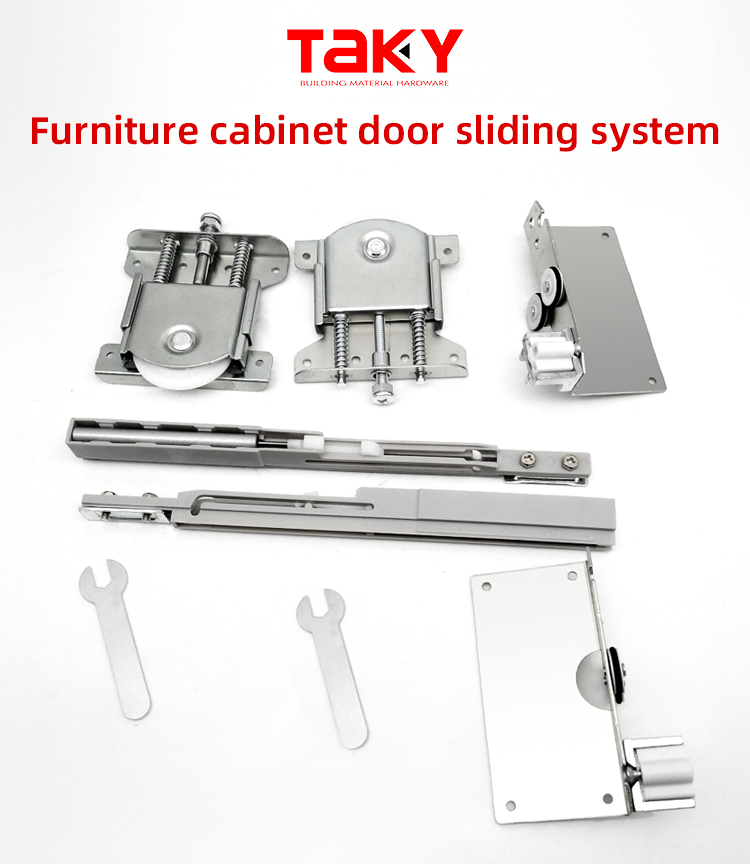 Wooden Door Sliding Wheel Roller Wardrobe Fitting System with Sliver and 8.5cm*11cm Size