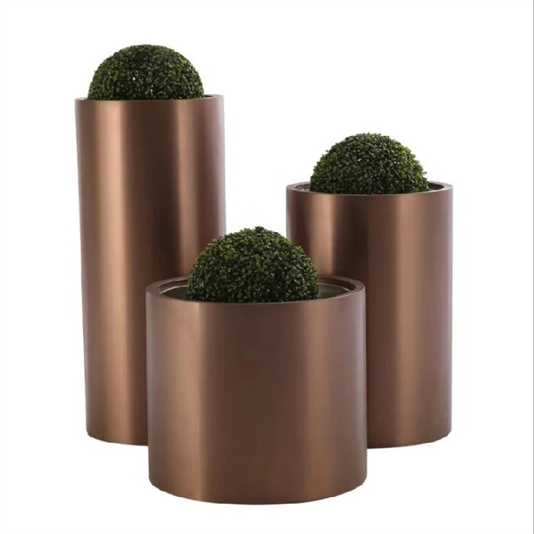 Kinds of gold flower pot planters metal round flower pot
