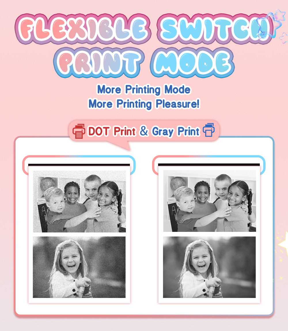 2.4Inch Screen Mini Inkless Printer Portable Digital Camera Kids Gift