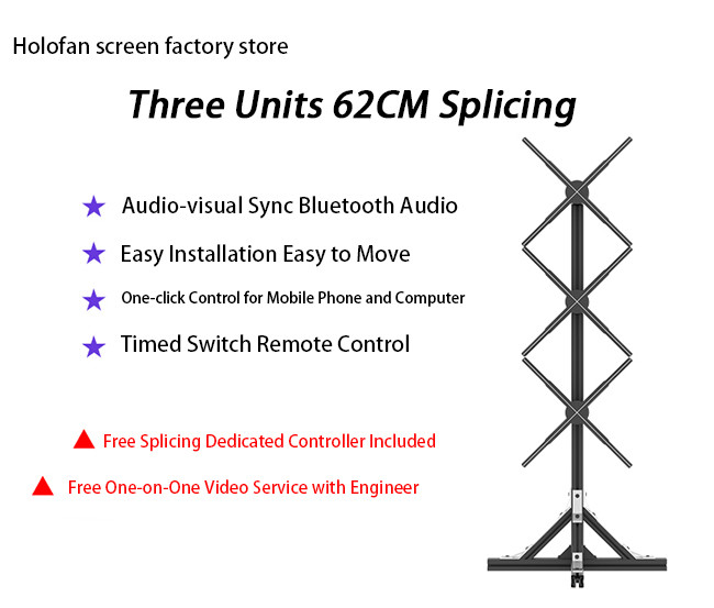 3D Hologram Holographic Advertising Fan for Product Demos, Rotating LED Visual Effects