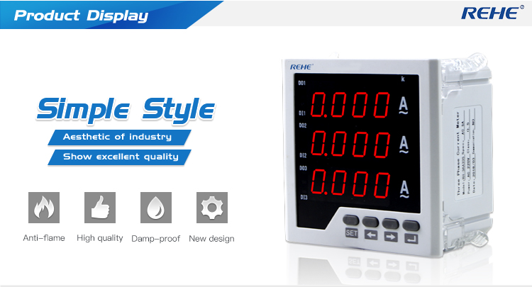 3 Phase Digital Ampere Meter Current Meter Rs485 Modbus Meter